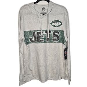 '47 Brand New York Jets Long-sleeve Hooded T-shirt Football Fan Gear Women's L